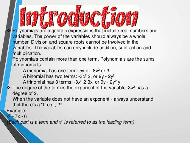 polynomials ppt presentation class 10