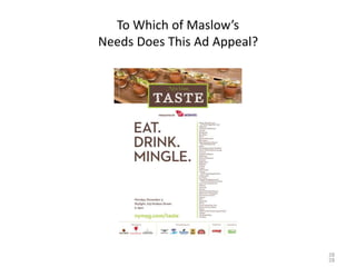 To Which of Maslow’s
Needs Does This Ad Appeal?
28
28
 