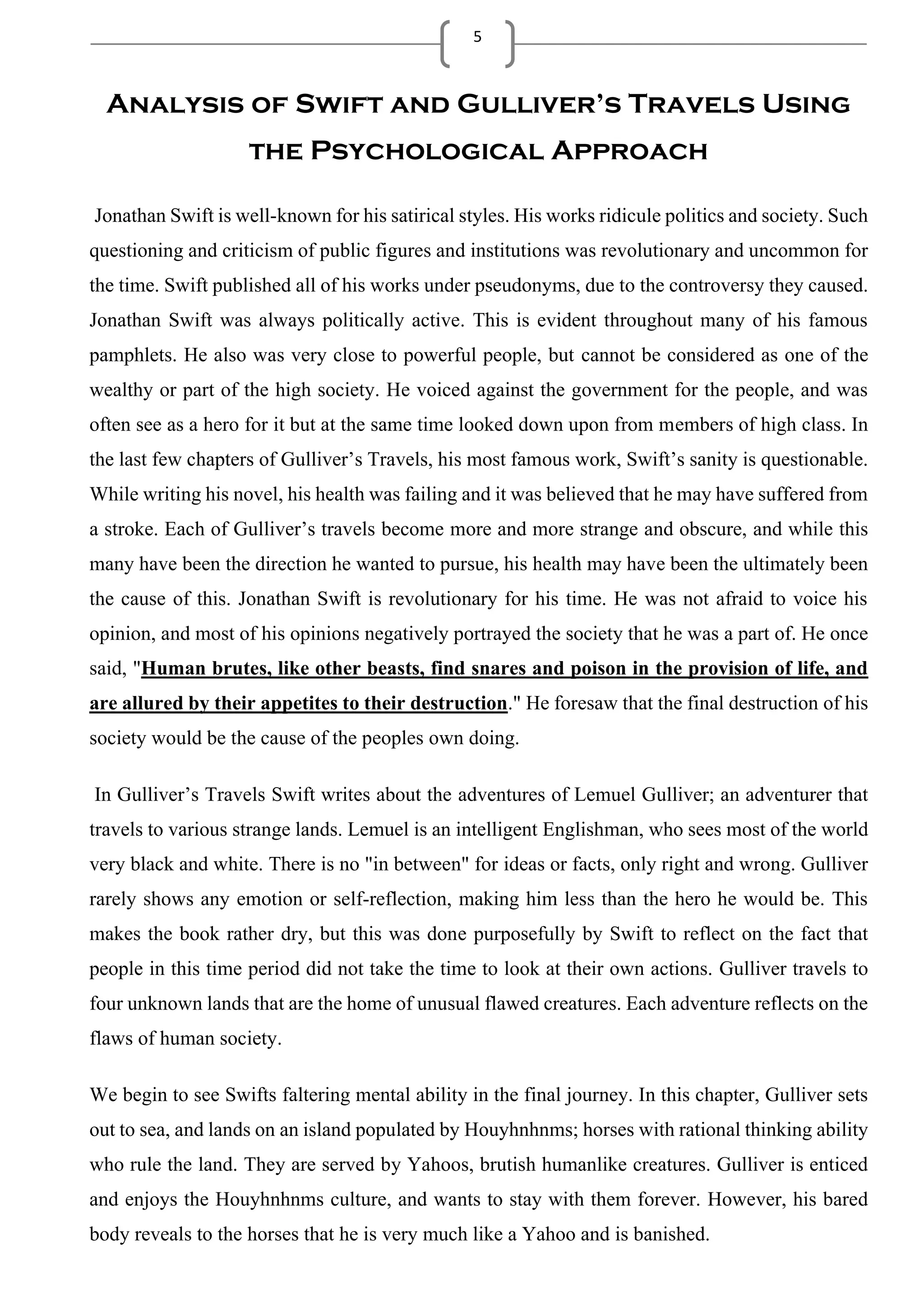 jonathan swift as a satirist PDF