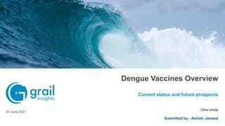 Dengue Vaccines Overview
Current status and future prospects
03 June 2021
Submitted by - Ashish Jaiswal
Case study
 