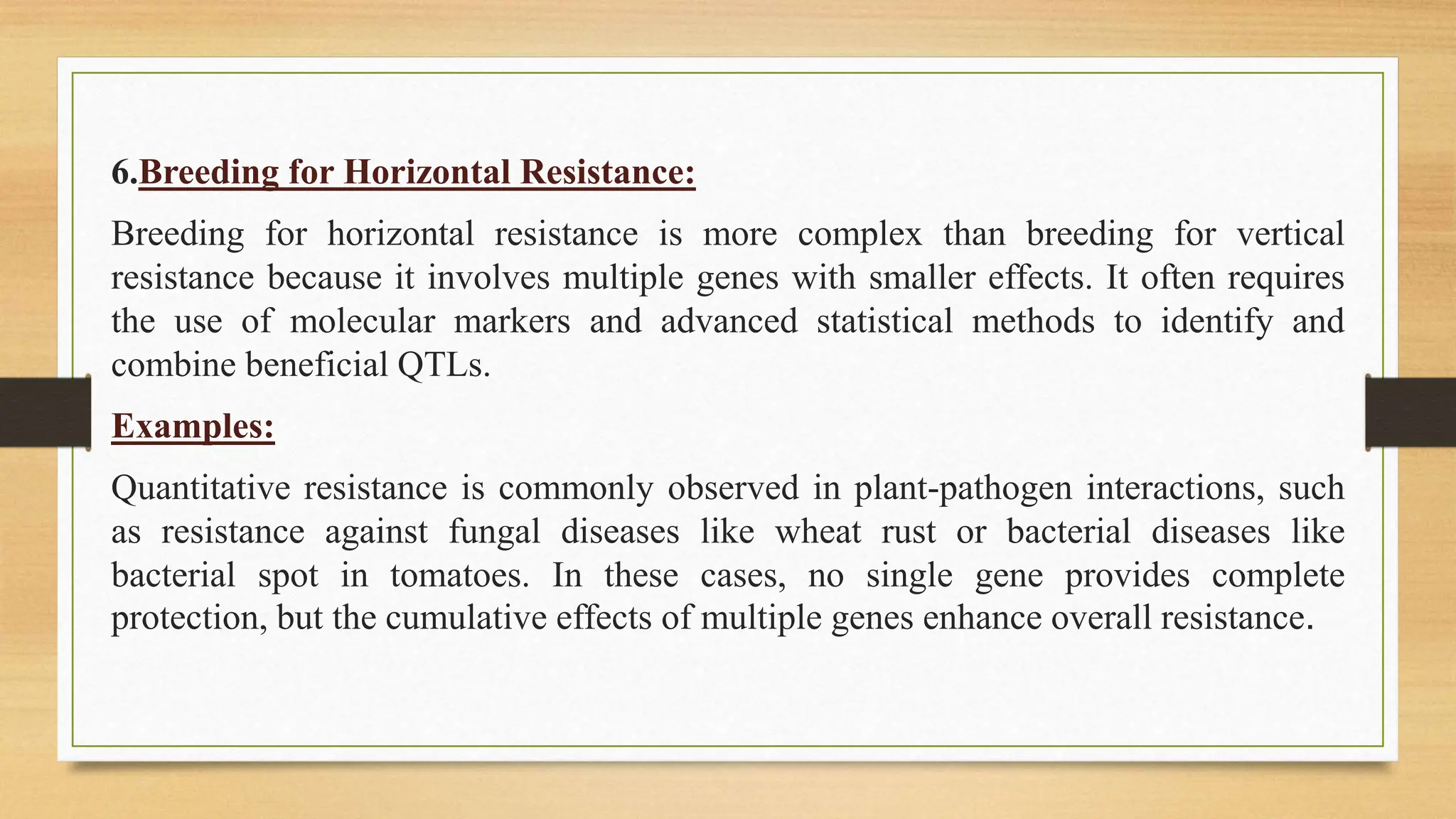 Types and mechanism of resistance to biotic stresshorizontal