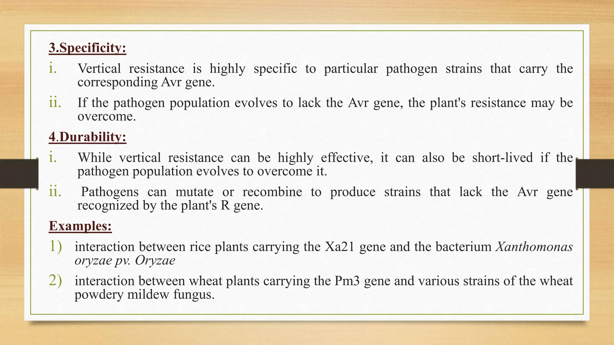 Types and mechanism of resistance to biotic stresshorizontal