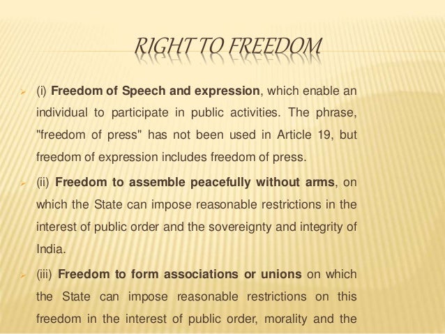 Examine the freedom of speech and expression under the constitution of india. picture