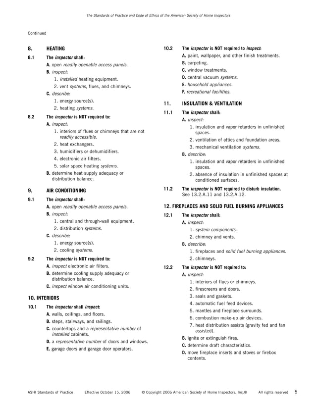 ASHI SOP used by Divinity Inspection Service, LLC | PDF