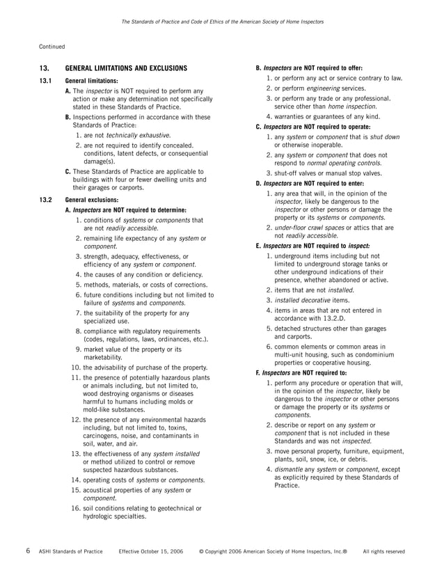 ASHI SOP used by Divinity Inspection Service, LLC | PDF