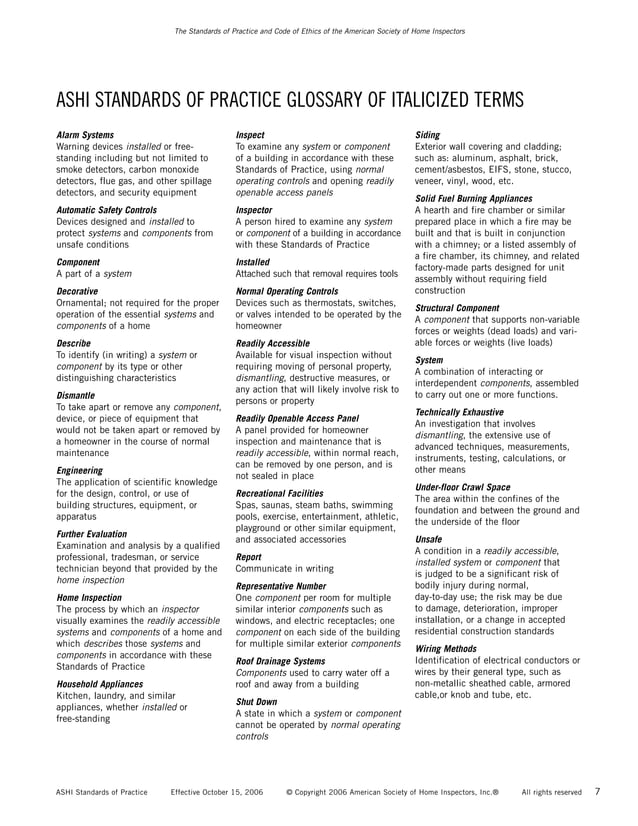 ASHI SOP used by Divinity Inspection Service, LLC | PDF