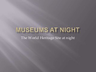 The World Heritage Site at night

 