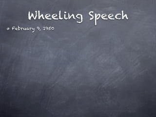 Results of the
Wheeling Speech
 