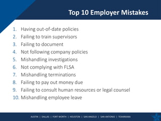 Top 10 Mistakes Employers Make and How to Keep from Making Them | PDF