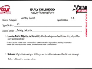 Kidney table, normal preschool setting.K coloring pageCrayons or water color paint.Give each child the coloring sheet. Let them choose one color. Help them identify all of the capital k’s so they may color all of them that one color. Then help the identify the lower case k’s and let them color it one different color. When they are finished, the picture should be a k. don’t forget to help them write their name on it!Make it easier by marking all of the lower case k’s the color they should color it, and the same with the upper case k’s, so that they know how to color it.7. evaluation: how will you evaluate the children’s achievement of the goal or objective?When they can recognize upper case and lower case k