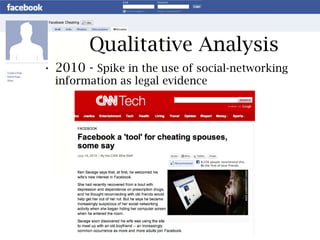 Qualitative Analysis 2010 -  Spike in the use of social-networking information as legal evidence 
