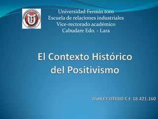 Universidad Fermín toro
Escuela de relaciones industriales
   Vice-rectorado académico
      Cabudare Edo. - Lara
 