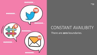 CONSTANT AVAILIBITY
There are zero boundaries.
 