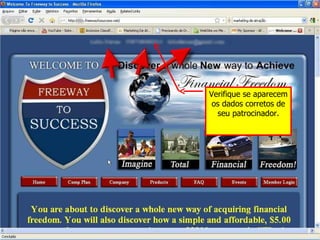 Verifique se aparecem os dados corretos de seu patrocinador. 