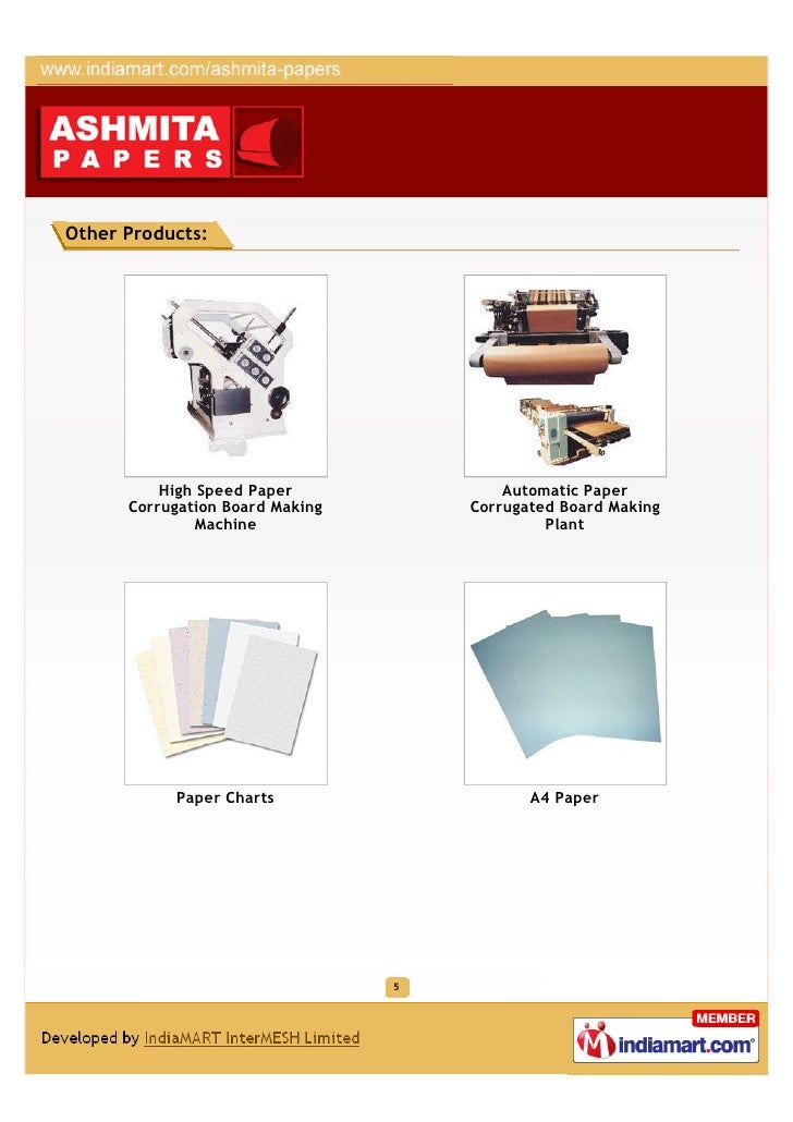 Ashmita Papers Private Limited, Ahmedabad, Paper Products