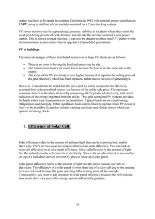 seminar report on solar cell | DOCX