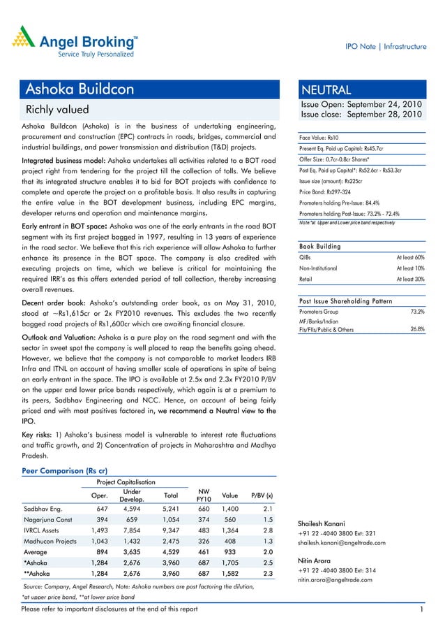 Ashoka Buildcon IPO note PDF