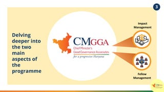 Delving
deeper into
the two
main
aspects of
the
programme
Impact
Management
Fellow
Management
3
 