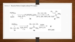 Scheme 2 Reaction Path to Complex alkenyl Pt Complex 
 