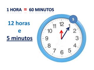 12 horas
e
5 minutos
 