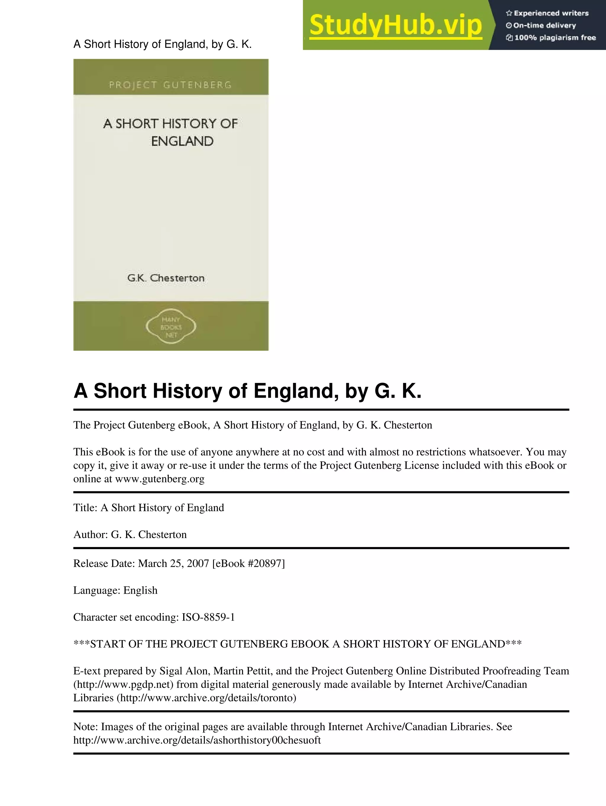 A Short History Of England.Pdf