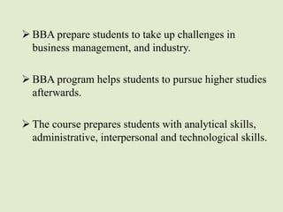 A short representation of bba course | PPTX