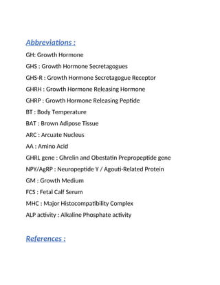 A Short Review on Functions of Ghrelin (Hunger Hormone) | DOCX