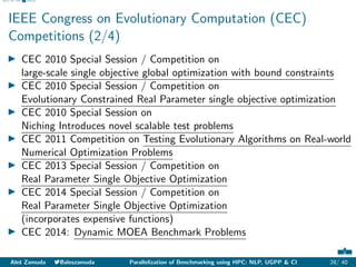 Abstract NLP UGPP CI References
IEEE Congress on Evolutionary Computation (CEC)
Competitions (2/4)
I CEC 2010 Special Sess...
