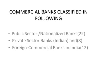 COMMERCIAL BANKING IN INDIA