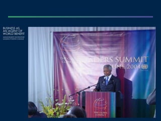 BUSINESS AS AN AGENT OF WORLD BENEFIT MANAGEMENT KNOWLEDGE LEADING POSITIVE CHANGE 