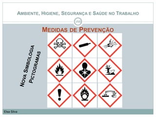 AMBIENTE, HIGIENE, SEGURANÇA E SAÚDE NO TRABALHO
166
Elsa Silva
MEDIDAS DE PREVENÇÃO
 