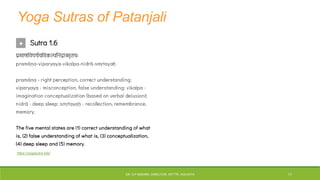 Yoga Sutras of Patanjali
https://yogasutra.site/
DR. D.P.MISHRA, DIRECTOR, NITTTR, KOLKATA 11
 
