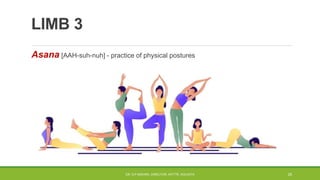 LIMB 3
Asana [AAH-suh-nuh] - practice of physical postures
DR. D.P.MISHRA, DIRECTOR, NITTTR, KOLKATA 25
 