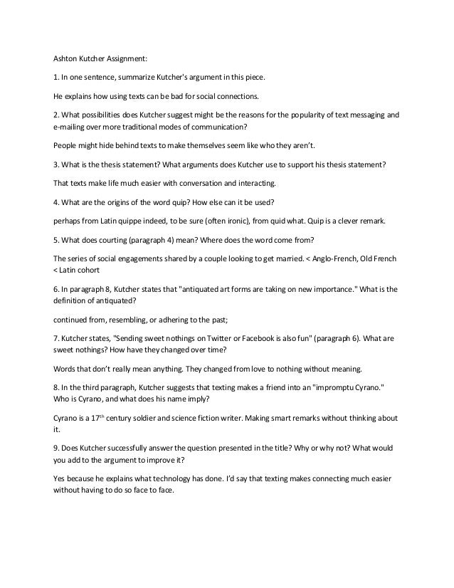 ashton kutcher what does summarize mean