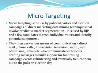 Micro Targeting Example UP Assembly Election | PPTX