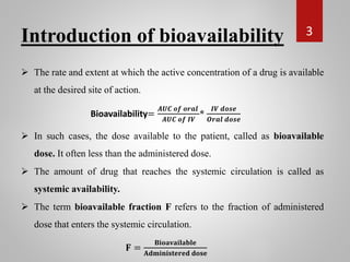 Bioavailability and Factors Affecting Bioavailability of drug