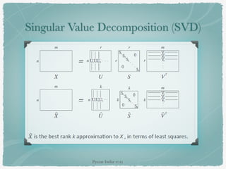 Singular Value Decomposition (SVD)
Pycon-India-2015
 