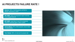 Proprietary © 2022 UST Inc
6
Source: www.forbes.com
AI PROJECTS FAILURE RATE !
Gartner: 85% of all AI projects will fail t...