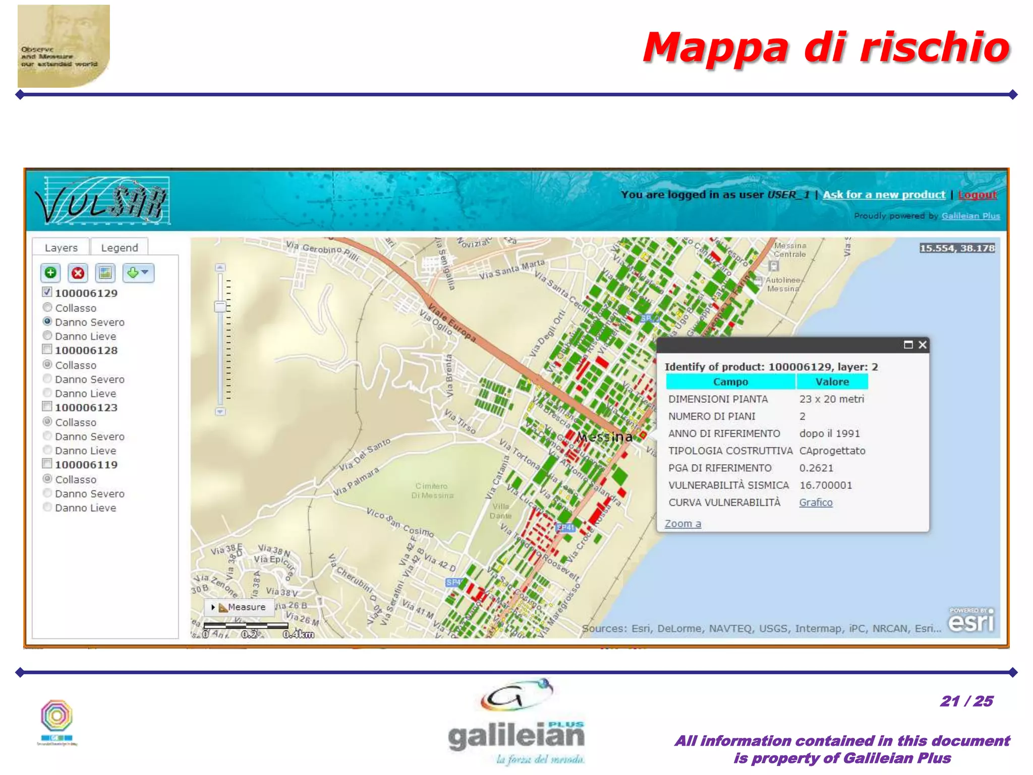 / 25
All information contained in this document
is property of Galileian Plus
21
Mappa di rischio
 