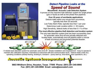 WaveAlert Acoustic Pipeline Leak Detection