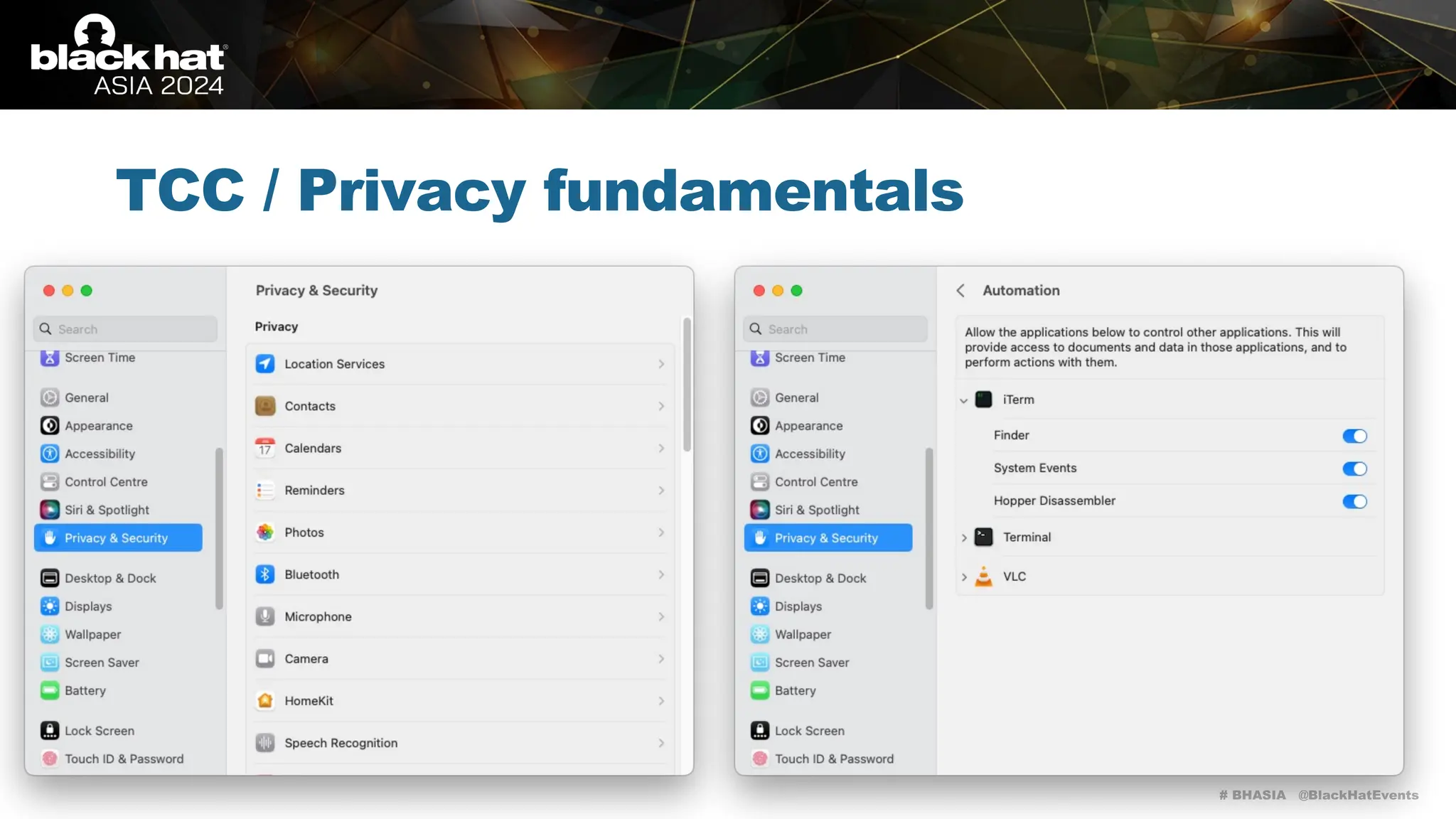 # BHASIA @BlackHatEvents
TCC / Privacy fundamentals
 