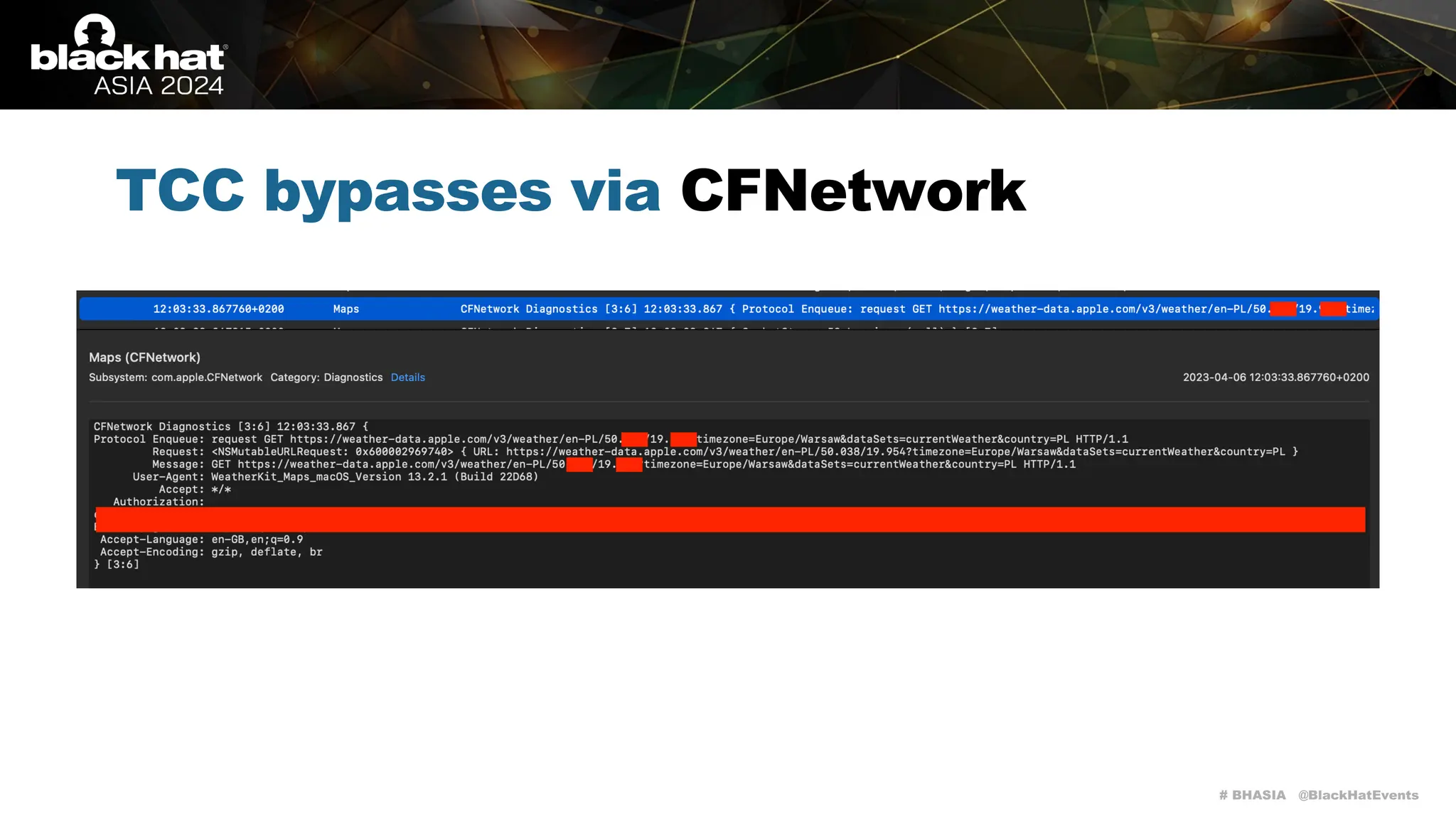 # BHASIA @BlackHatEvents
TCC bypasses via CFNetwork
 