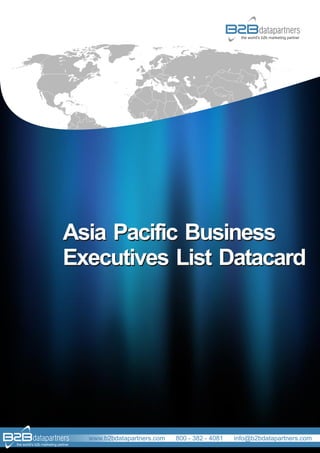 Asia Pacific Business Executives List Datacard