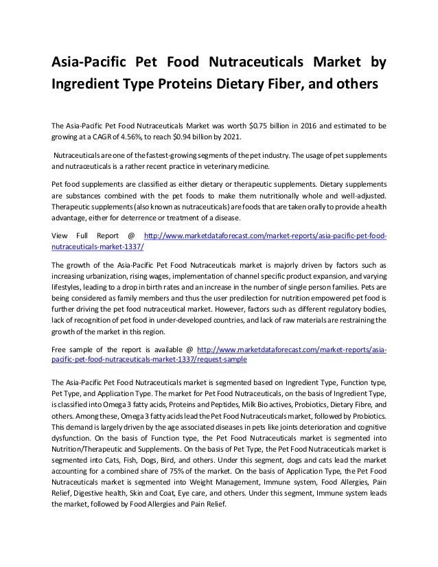 Asia pacific pet food nutraceuticals market
