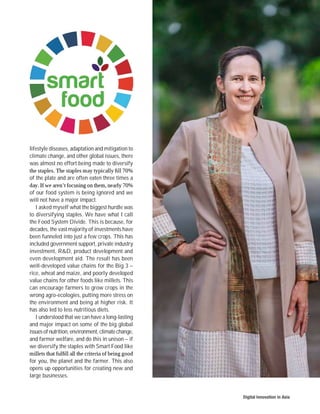 What is your vision for the smart food initiative? & what led to the initiation of smart food and why?