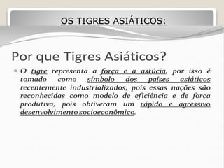 OS TIGRES ASIÁTICOS:
 