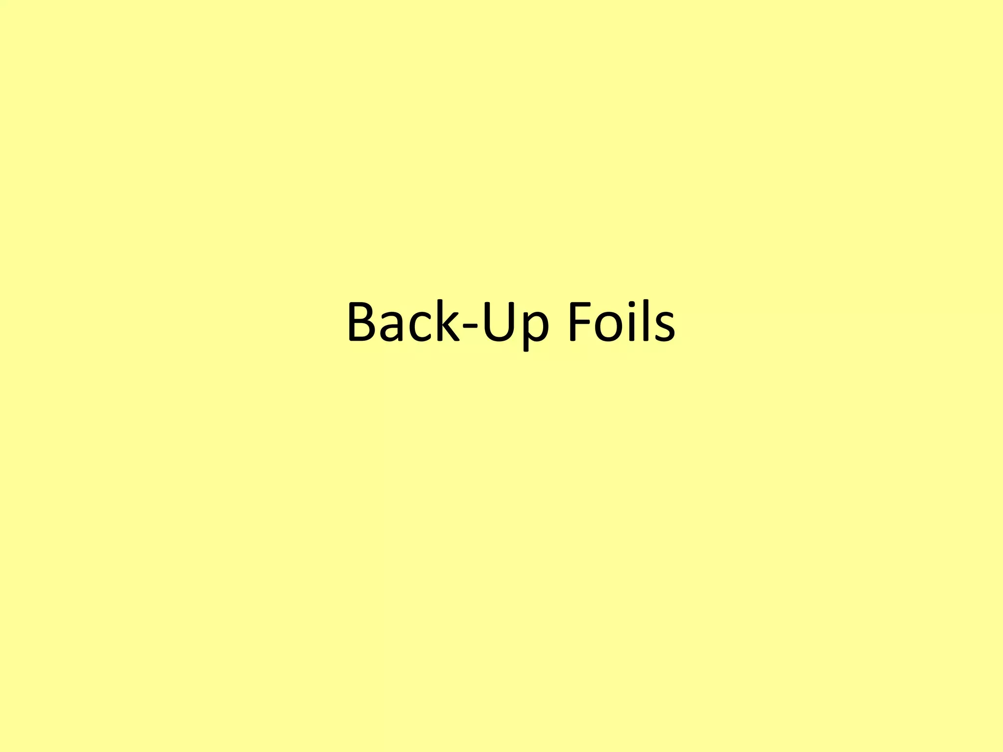 Back-Up Foils
 