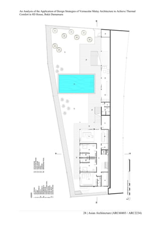An Analysis of the Application of Design Strategies of Vernacular Malay Architecture to Achieve Thermal
Comfort in 8D House, Bukit Damansara
28 | Asian Architecture (ARC60403 / ARC2234)
 
