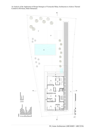 An Analysis of the Application of Design Strategies of Vernacular Malay Architecture to Achieve Thermal
Comfort in 8D House, Bukit Damansara
30 | Asian Architecture (ARC60403 / ARC2234)
 