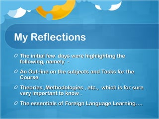 Asian college of teachers student's reflections | PPS